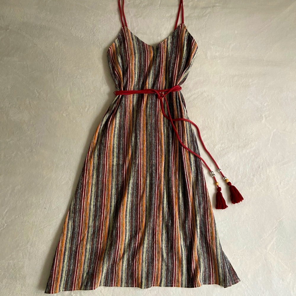 Zara multicolor A-line midi dress Medium